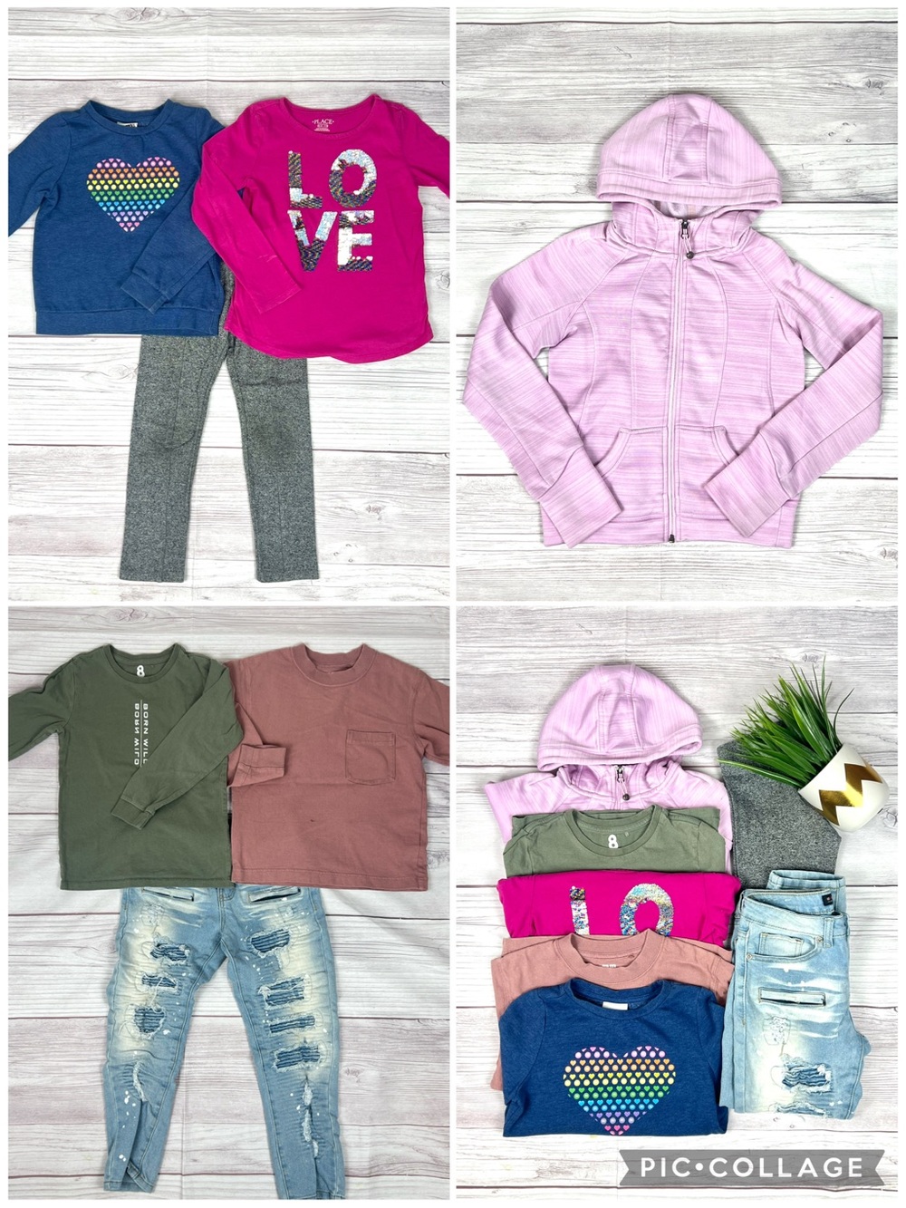 M&M's Children Place H&M Uniqlo Girls Fall Winter Clothes Lot Bundle 7pc Size 8